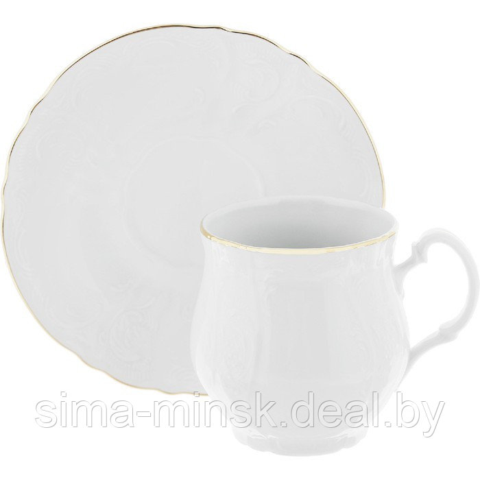 Чашка для чая 310 мл с блюдцем 160 мм Bernadotte, декор «Отводка золото» - фото 1 - id-p210192078