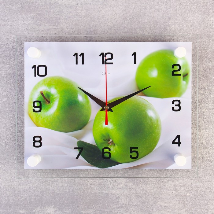 Часы-картина настенные, серия: Кухня, "Яблоки", плавный ход, 20 х 26 см - фото 1 - id-p210193387