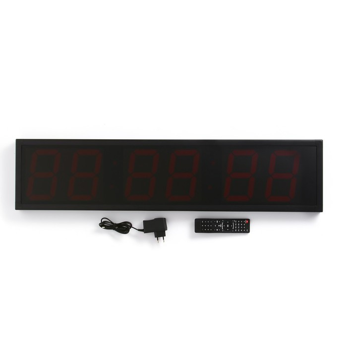 Часы электронные настенные "Соломон", таймер, секундомер, 97 х 8 х 23 см, красные цифры - фото 4 - id-p210193397