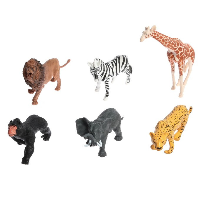 Набор животных «Звери Африки», 6 фигурок - фото 1 - id-p210191083