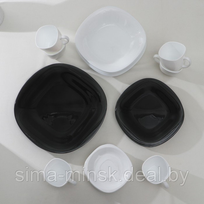 Сервиз столовый Luminarc Carine White&Black, стеклокерамика, 30 предметов, цвет белый и чёрный - фото 2 - id-p210194488