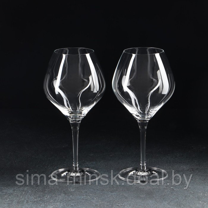Набор бокалов для вина «Аморосо», 2 шт, 350 мл, хрустальное стекло - фото 1 - id-p210193656