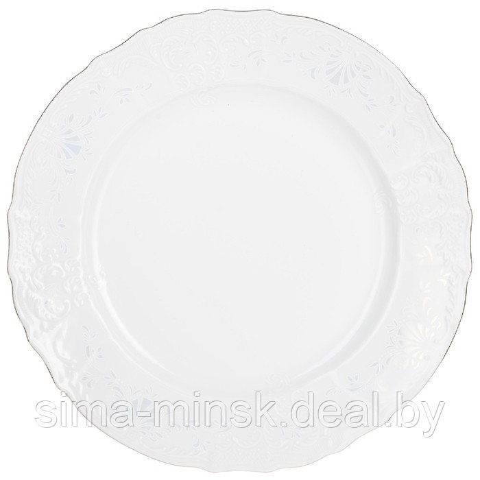 Блюдо мелкое Bernadotte, декор «Деколь, отводка платина», 32 см - фото 1 - id-p210192683