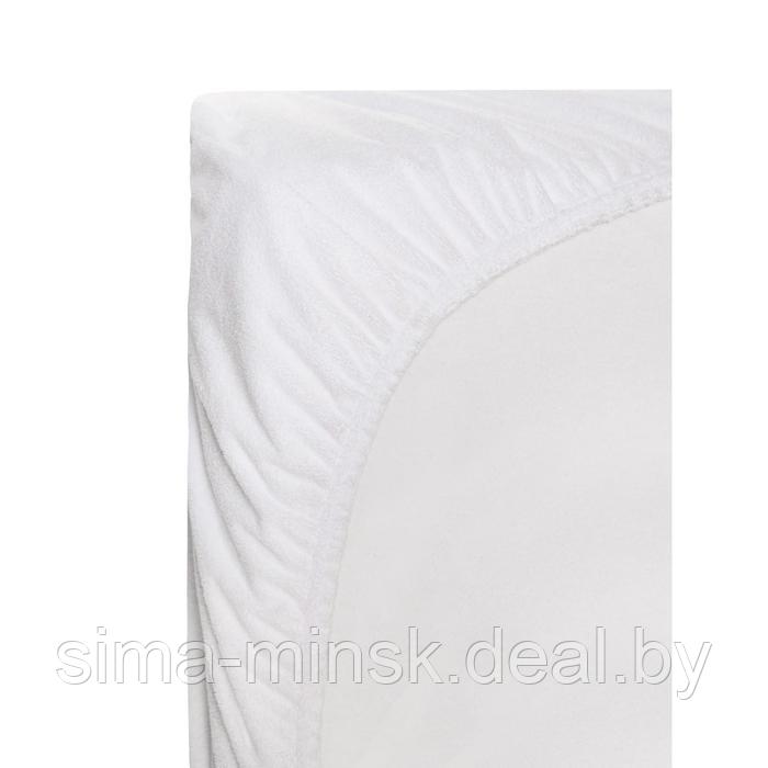 Наматрасник непромокаемый, размер 160х200 см, с бортами на резинке, цвет белый - фото 3 - id-p210196216