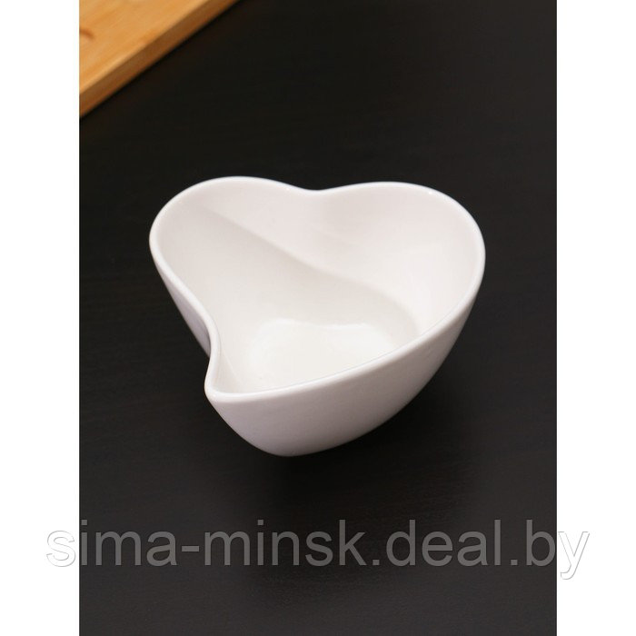 Набор соусников керамический BellaTenero «Сердце», 4 предмета: 125 мл, цвет белый - фото 5 - id-p210192703