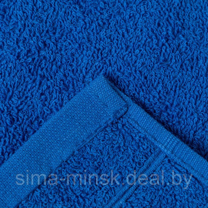 Полотенце махровое перманент, размер 70х140 см, хлопок 100%, 400г/м2, цвет синий - фото 3 - id-p210196794