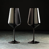 Набор бокалов для вина Bohemia Crystal «Сандра», 450 мл, 2 шт, цвет чёрный