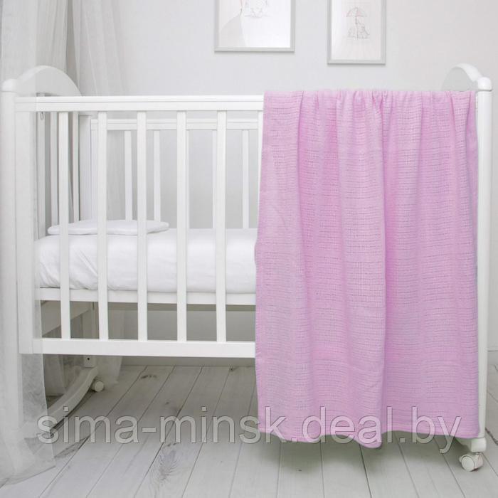 Одеяло вязаное, размер 90х118 см, цвет розовый - фото 2 - id-p210196237