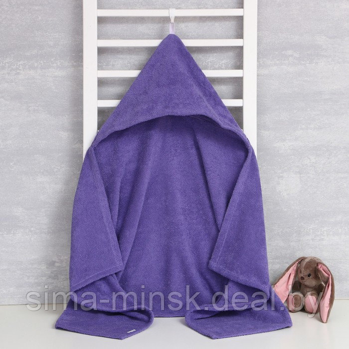 Полотенце с капюшоном Крошка Я, цв.фиолетовый 70*140 см, 100%хл, 320 г/м2 - фото 1 - id-p210195602