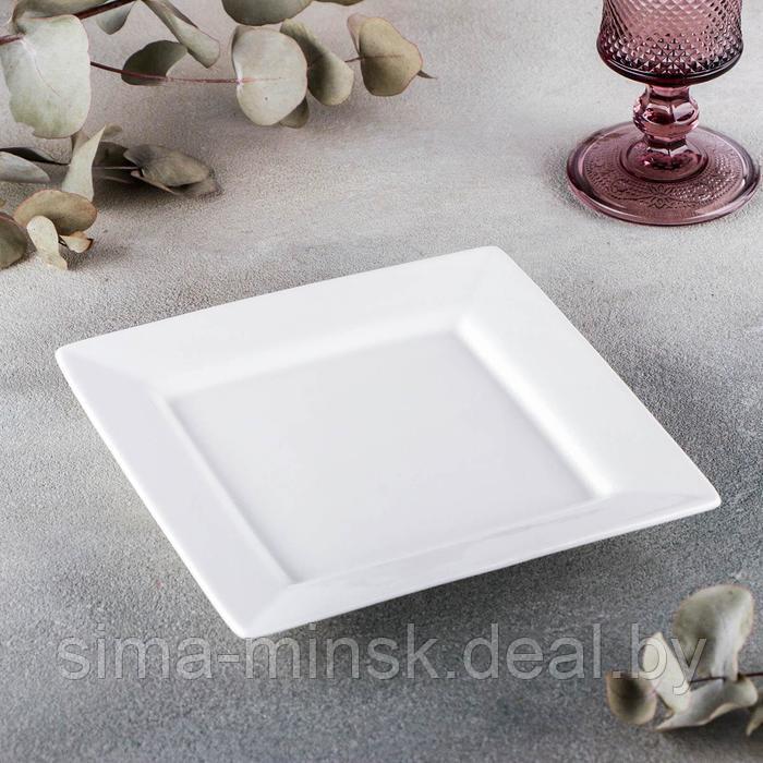 Тарелка фарфоровая квадратная Wilmax Stella, 18,5×18,5 см, цвет белый - фото 1 - id-p210192756