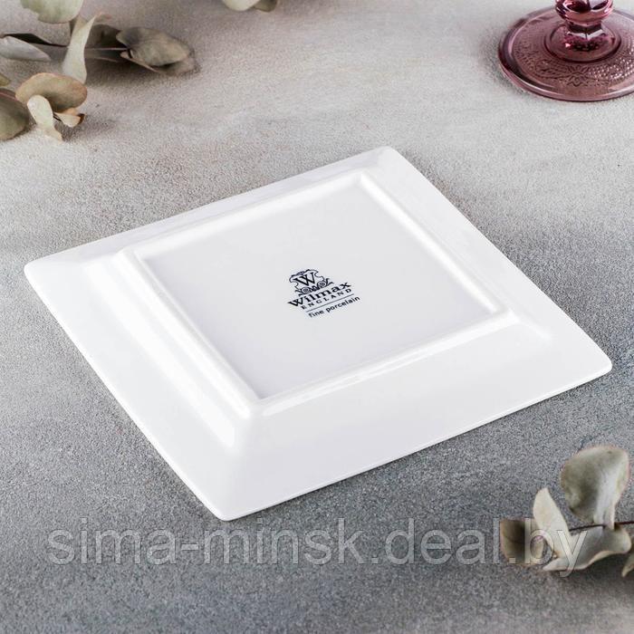 Тарелка фарфоровая квадратная Wilmax Stella, 18,5×18,5 см, цвет белый - фото 3 - id-p210192756