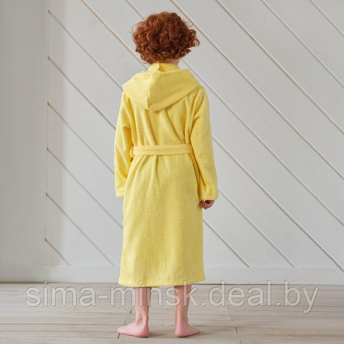 Халат махровый детский Экономь и Я, р-р 30, цвет светло-жёлтый, 320 г/м2, 100% хлопок с AIRO - фото 3 - id-p210195635