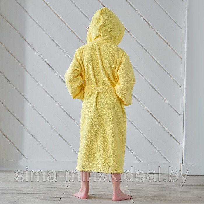 Халат махровый детский Экономь и Я, р-р 30, цвет светло-жёлтый, 320 г/м2, 100% хлопок с AIRO - фото 4 - id-p210195635