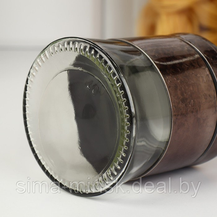 Набор банок стеклянных для сыпучих продуктов «Богема», 3 предмета: 350/550/800 мл, цвет коричневый - фото 6 - id-p210194596