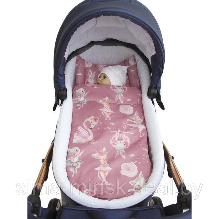 Комплект в коляску Mommy star, принт нежный танец, цвет розовый - фото 1 - id-p210195652