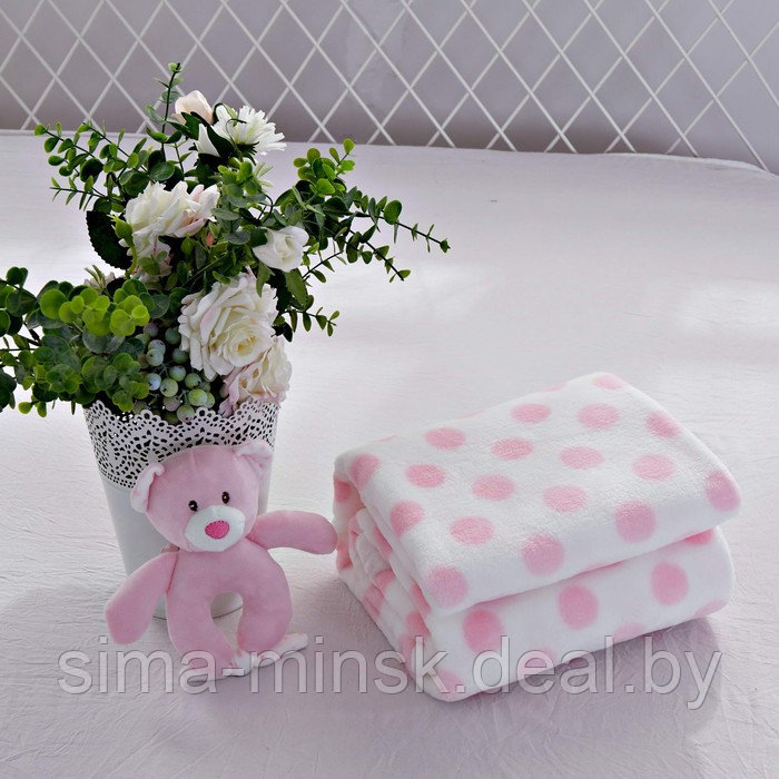 Плед детский с игрушкой, размер 90x120 см, цвет розовый - фото 1 - id-p210196362