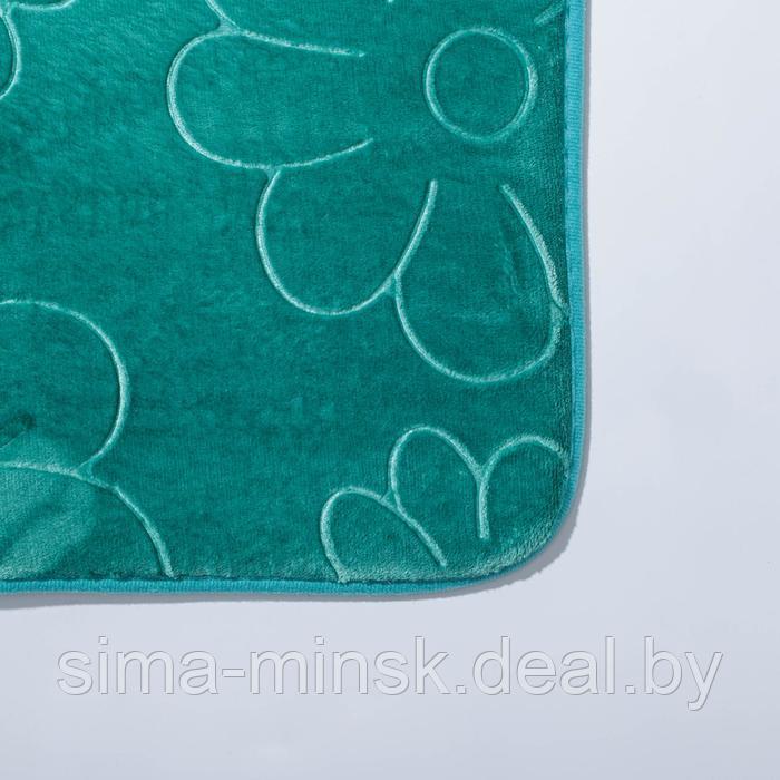 Набор ковриков для ванной и туалета Доляна «Поле», 2 шт: 39×50, 50×80 см, цвет зелёный - фото 3 - id-p210197858