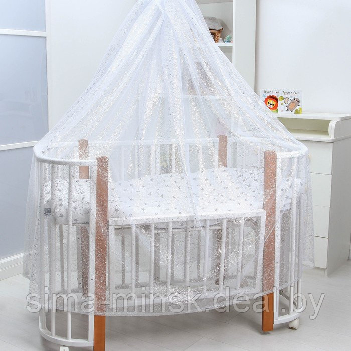 Балдахин для детской кроватки «Звездная пыль», без основания р-р 165х500 см, цвет белый - фото 1 - id-p210195688