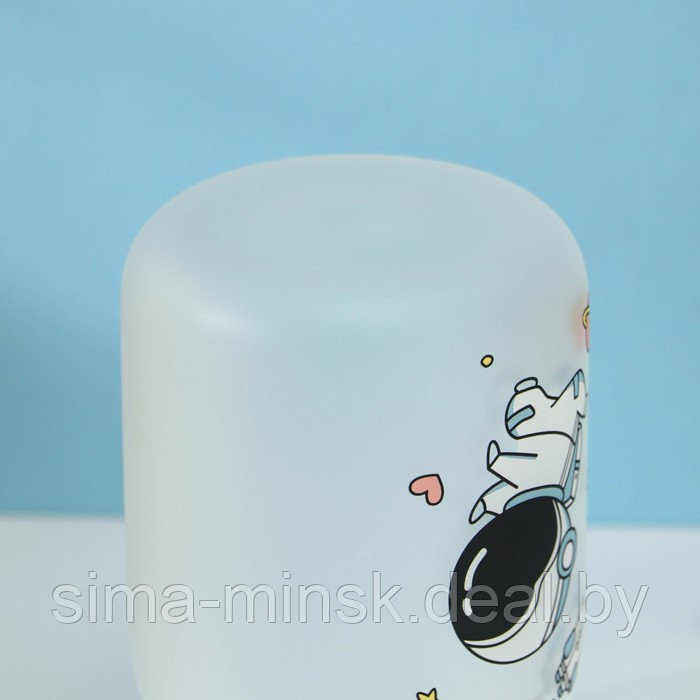 Бутылка для воды стеклянная «Космонавты», 450 мл, 8,2×15 см, рисунок МИКС, матовое стекло - фото 10 - id-p210193822