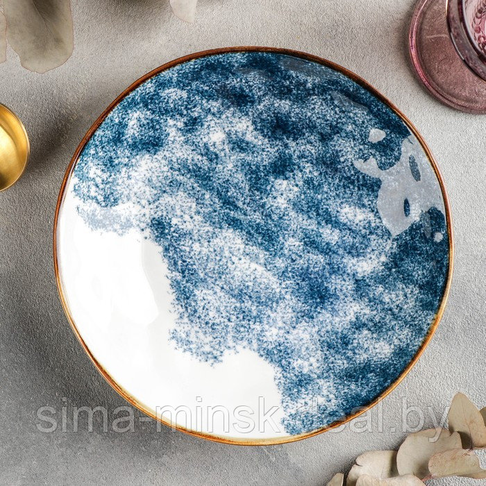 Тарелка керамическая глубокая «Море», 400 мл, d=20 см, цвет синий - фото 2 - id-p210192864