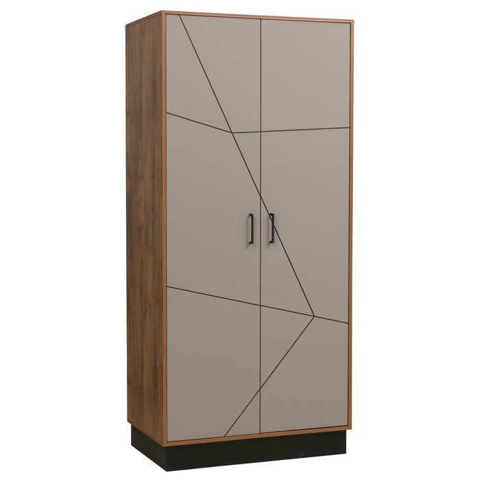 Шкаф 2-х дверный для одежды «Гамма» 54.03, 954×565×2075 мм, таксония / чёрный / ПВХ грей - фото 1 - id-p210200272