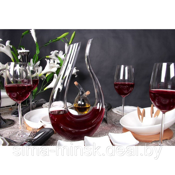 Декантер стеклянный для вина Magistro «Совиньон», 1,3 л - фото 3 - id-p210193839