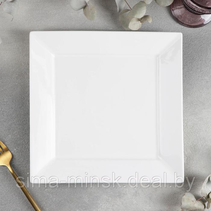 Тарелка фарфоровая квадратная Wilmax Stella, 25×25 см, цвет белый - фото 1 - id-p210192886