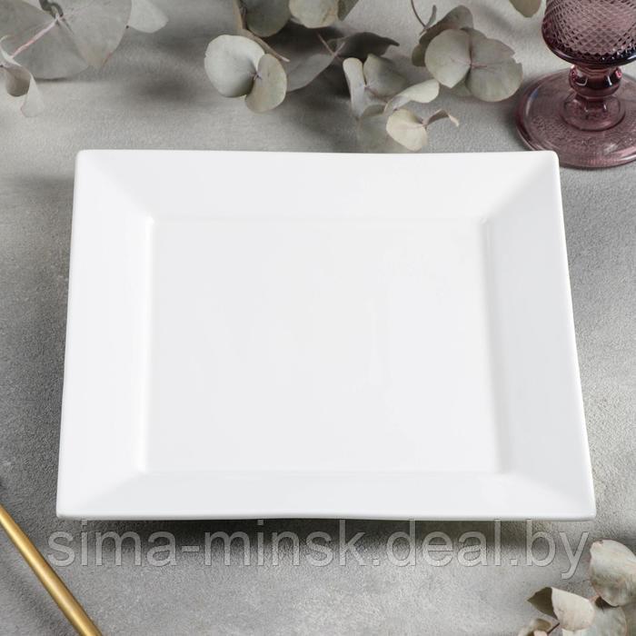 Тарелка фарфоровая квадратная Wilmax Stella, 25×25 см, цвет белый - фото 2 - id-p210192886