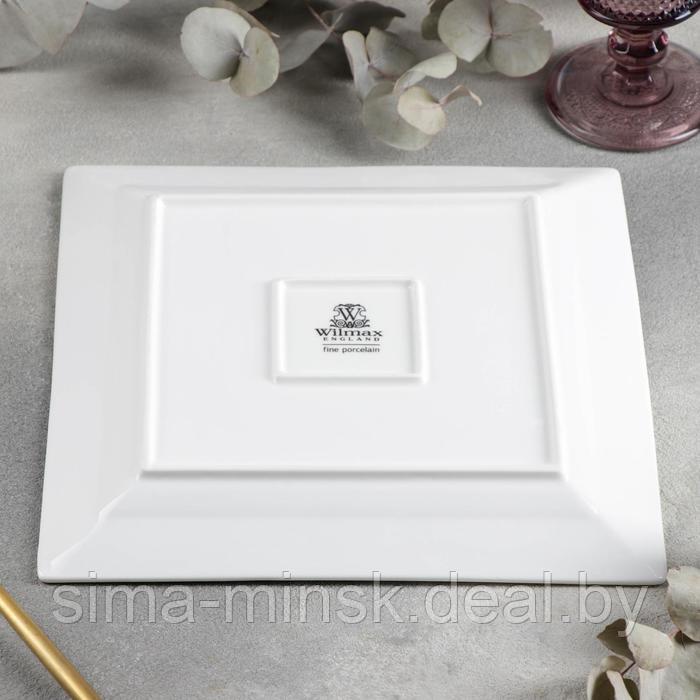 Тарелка фарфоровая квадратная Wilmax Stella, 25×25 см, цвет белый - фото 3 - id-p210192886