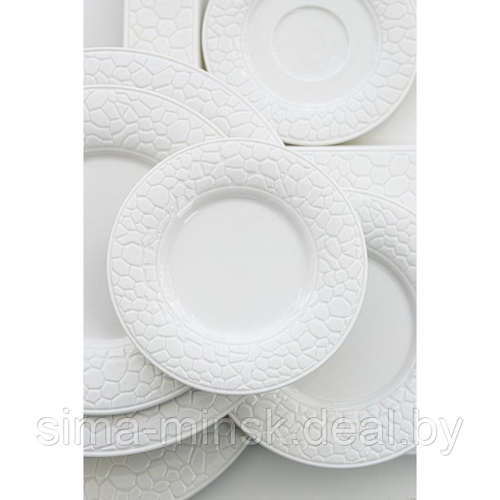 Тарелка фарфоровая обеденная Magistro Rodos, d=25,8 см, цвет белый - фото 9 - id-p210192889