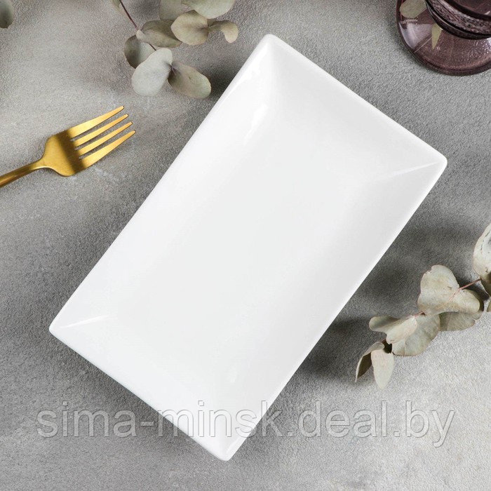 Блюдо фарфоровое Wilmax, 22,5×13 см, цвет белый - фото 1 - id-p210192403