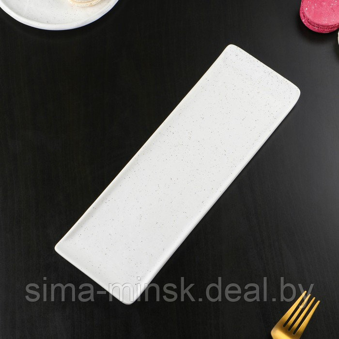 Блюдо фарфоровое для подачи Magistro Slate, 30×10 см, цвет белый - фото 3 - id-p210192405
