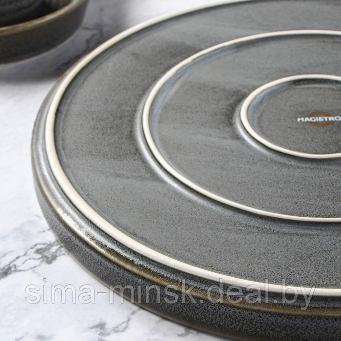 Тарелка фарфоровая подстановочная Magistro Urban, d=27,5 см, цвет серый - фото 6 - id-p210192922
