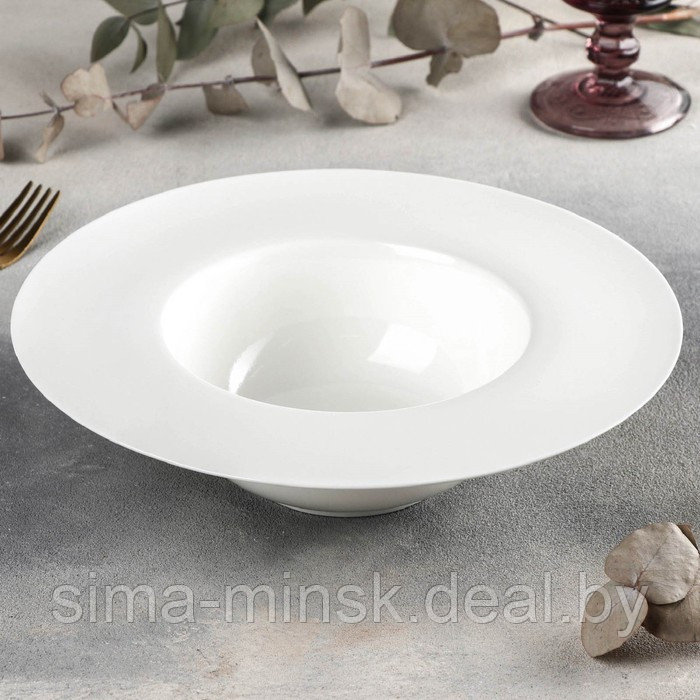 Тарелка фарфоровая для пасты Wilmax, 600 мл, d=25 см, цвет белый - фото 1 - id-p210192928