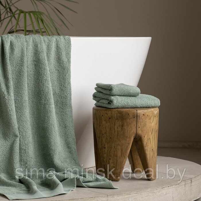 Полотенце махровое «Плейн», размер 70х140 см, цвет бирюзовый - фото 2 - id-p210198752