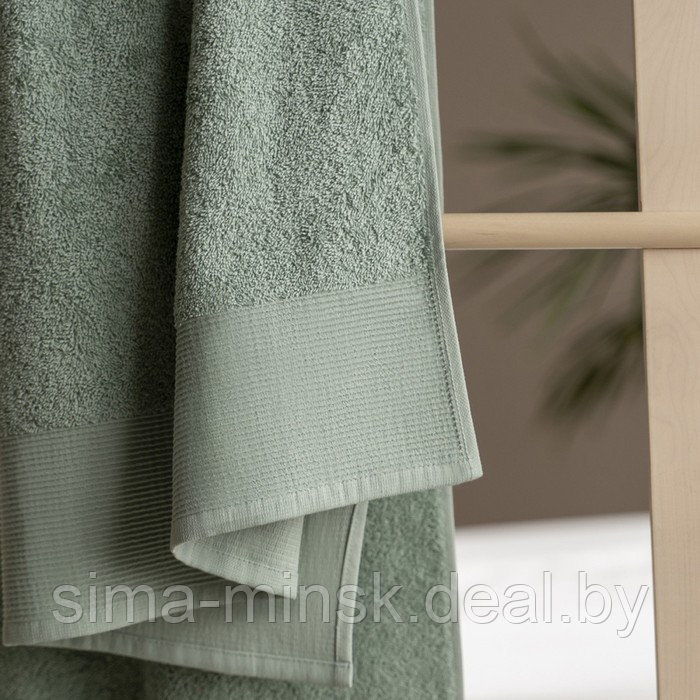 Полотенце махровое «Плейн», размер 70х140 см, цвет бирюзовый - фото 3 - id-p210198752