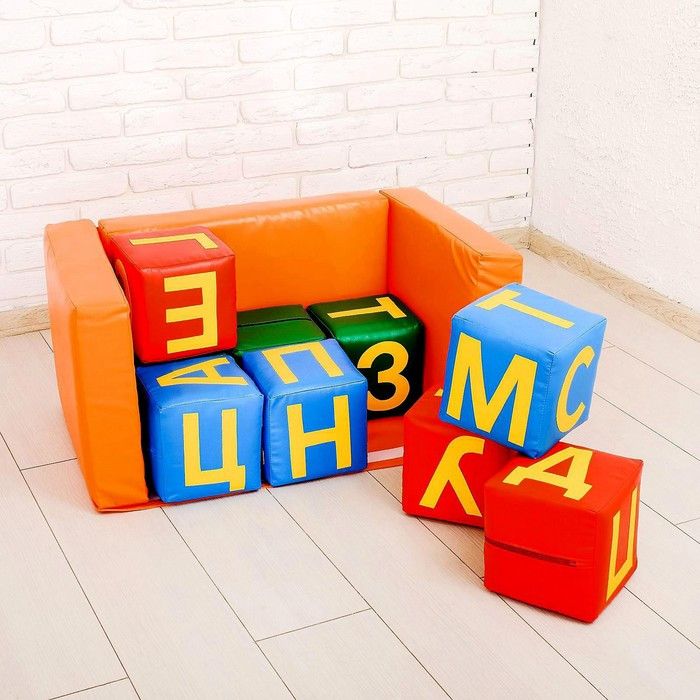 Набор мягких кубиков «Буквы-Диван» 10 штук - фото 2 - id-p210200998