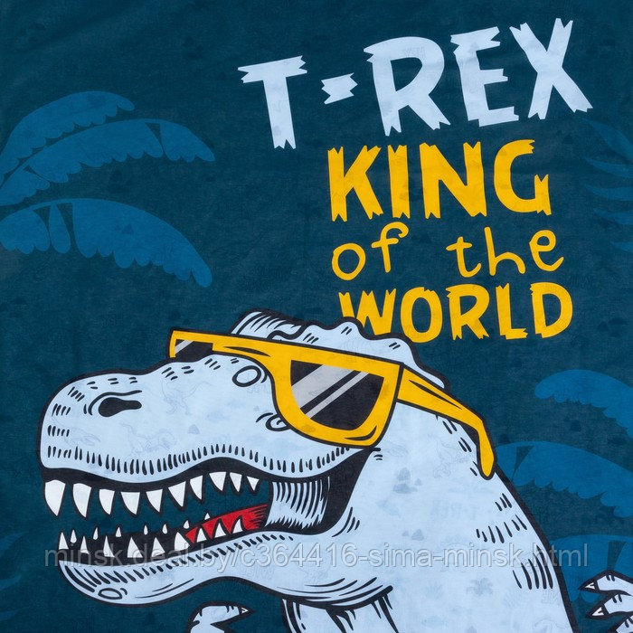 Постельное бельё Этель 1.5 сп "T-Rex king" 143х215 см, 150х214 см, 50х70 см -1 шт, 100% хлопок, бязь - фото 3 - id-p210195807