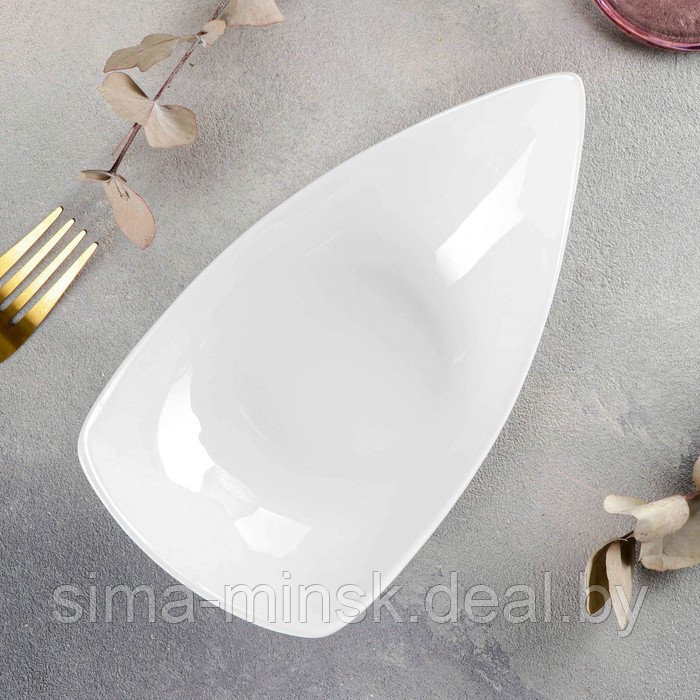 Блюдо фарфоровое овальное Wilmax, 19,5×11 см, цвет белый - фото 2 - id-p210192441