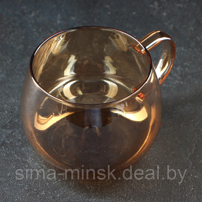 Набор питьевой из стекла Magistro «Голден», 5 предметов: кувшин 1 л, 4 кружки 350 мл, цвет золотой - фото 7 - id-p210193925