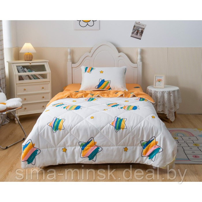 Комплект детский с одеялом «Листья», размер 160х220 см, 160х230 см, 50х70 см, цвет жёлтый - фото 1 - id-p210195972