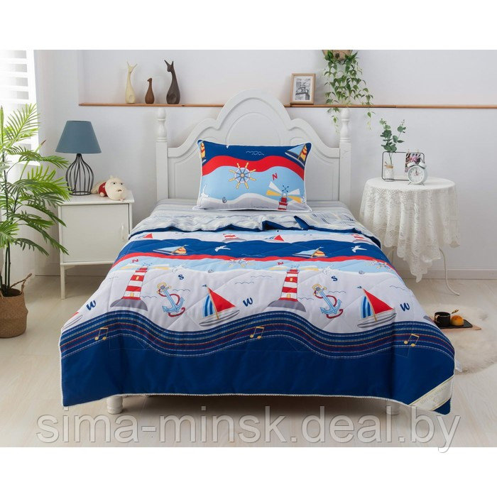 Комплект детский с одеялом «Маяки», размер 160х220 см, 160х230 см, 50х70 см - фото 1 - id-p210195974