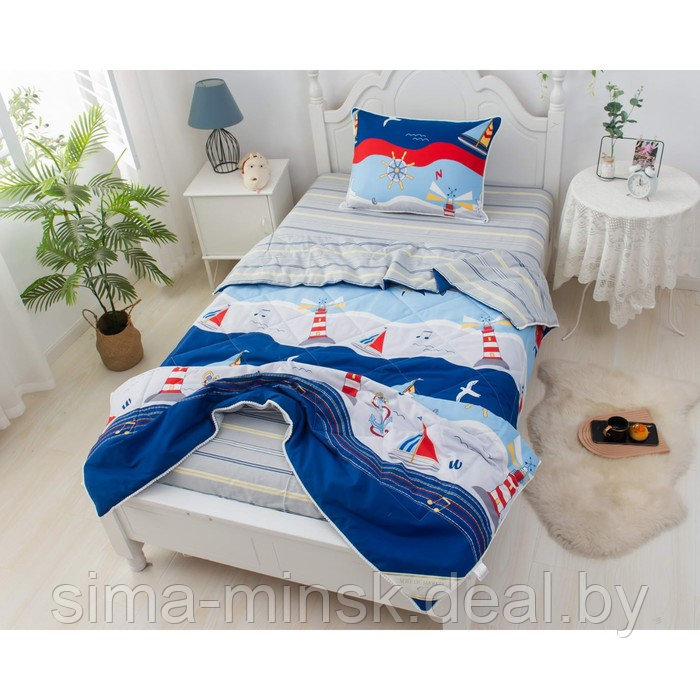 Комплект детский с одеялом «Маяки», размер 160х220 см, 160х230 см, 50х70 см - фото 3 - id-p210195974
