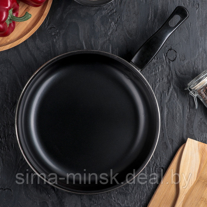 Набор сковород «Жаклин», 3 предмета: 20/25/30×4 см, антипригарное покрытие, цвет чёрный - фото 3 - id-p210194322