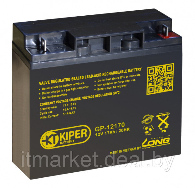 Аккумулятор для ИБП 17Ah Kiper GP-12170 M5 - фото 1 - id-p210205429