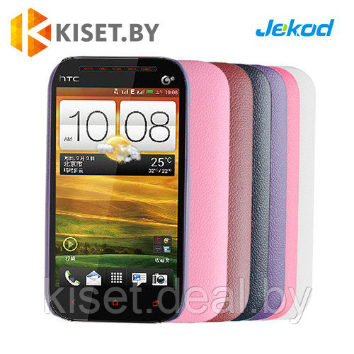 Пластиковый бампер Jekod и защитная пленка для HTC One ST, розовый - фото 2 - id-p210205305