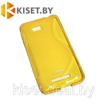 Силиконовый чехол для HTC Desire 516, желтый с волной