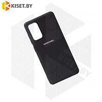 Soft-touch бампер Silicone Cover для Samsung Galaxy S20 Plus черный с закрытым низом