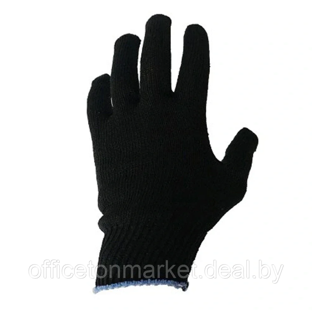 Перчатки трикотажные х/б "Лайт" из 4-х нитей, 10 кл. вязки, черный - фото 1 - id-p203822545