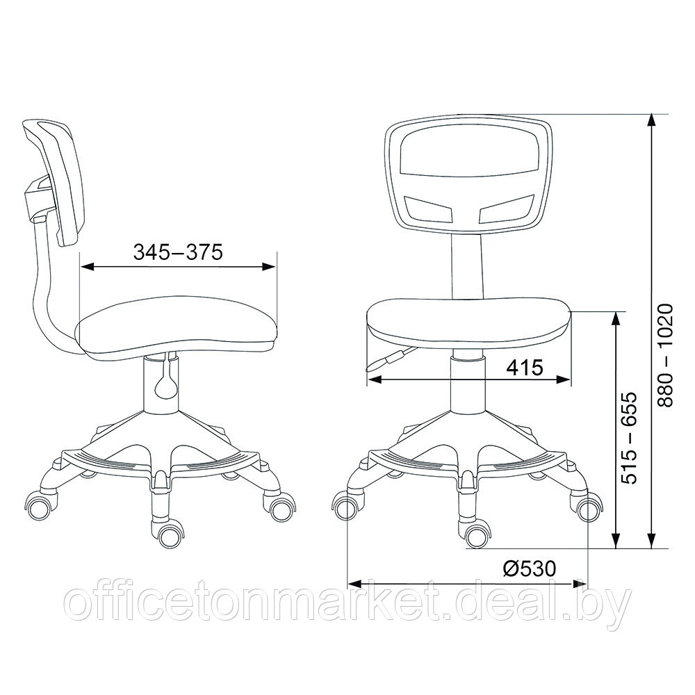 Кресло для детей "Бюрократ CH-299-F/ABSTRACT", сетка, ткань, абстракция - фото 5 - id-p181608802